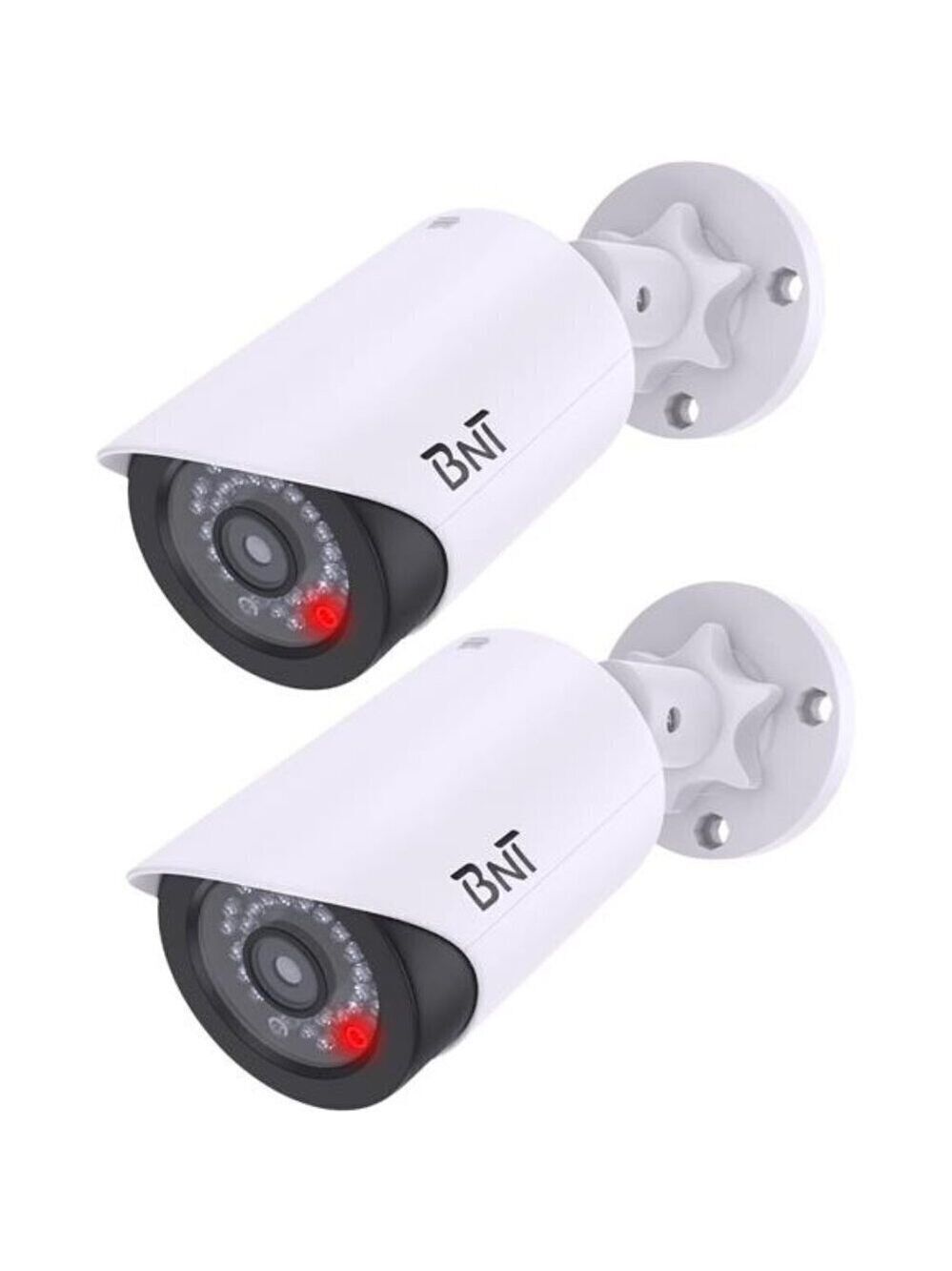 Dummy Fake Security Camera, with One Red LED Light at Night, for Home and Yard